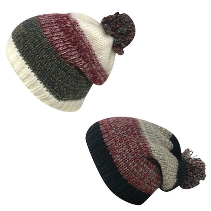 Casaba Festive Warm Winter Beanies Toboggan Pom for Men Women Thick Caps Hats-Black-