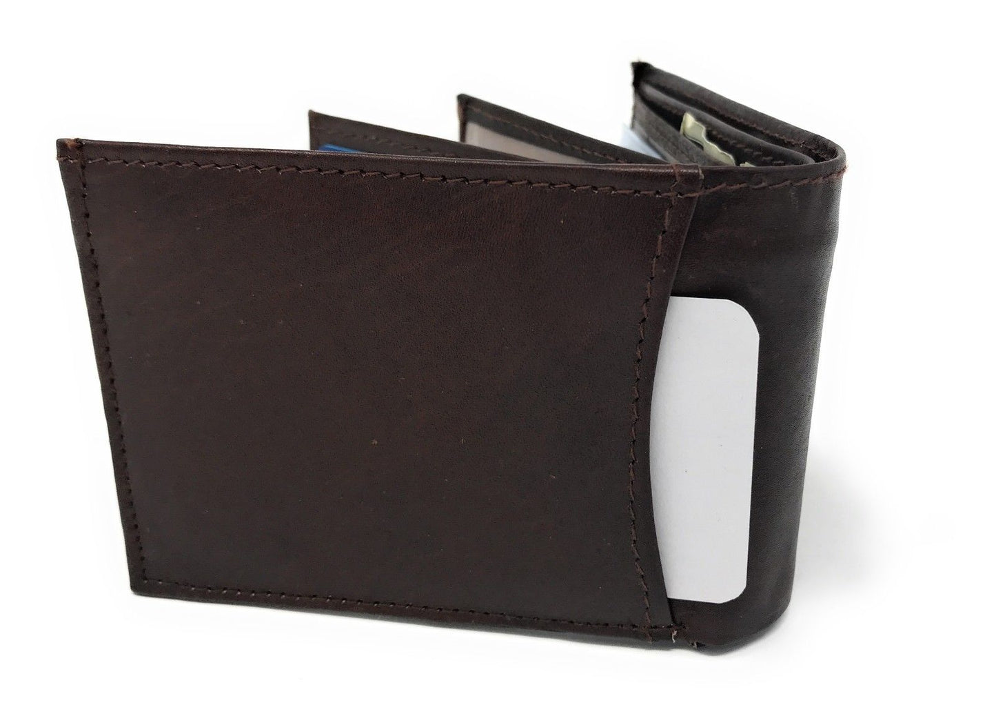 Casaba Genuine Leather Bifold Wallets Cash Slots ID Coin Key Pocket Mens Womens-Black (Double ID)-