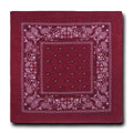 Bandanas 100% Cotton Double-Sided Printed Paisley Cloth Scarf Wrap Face Mask Cover-Burgundy-
