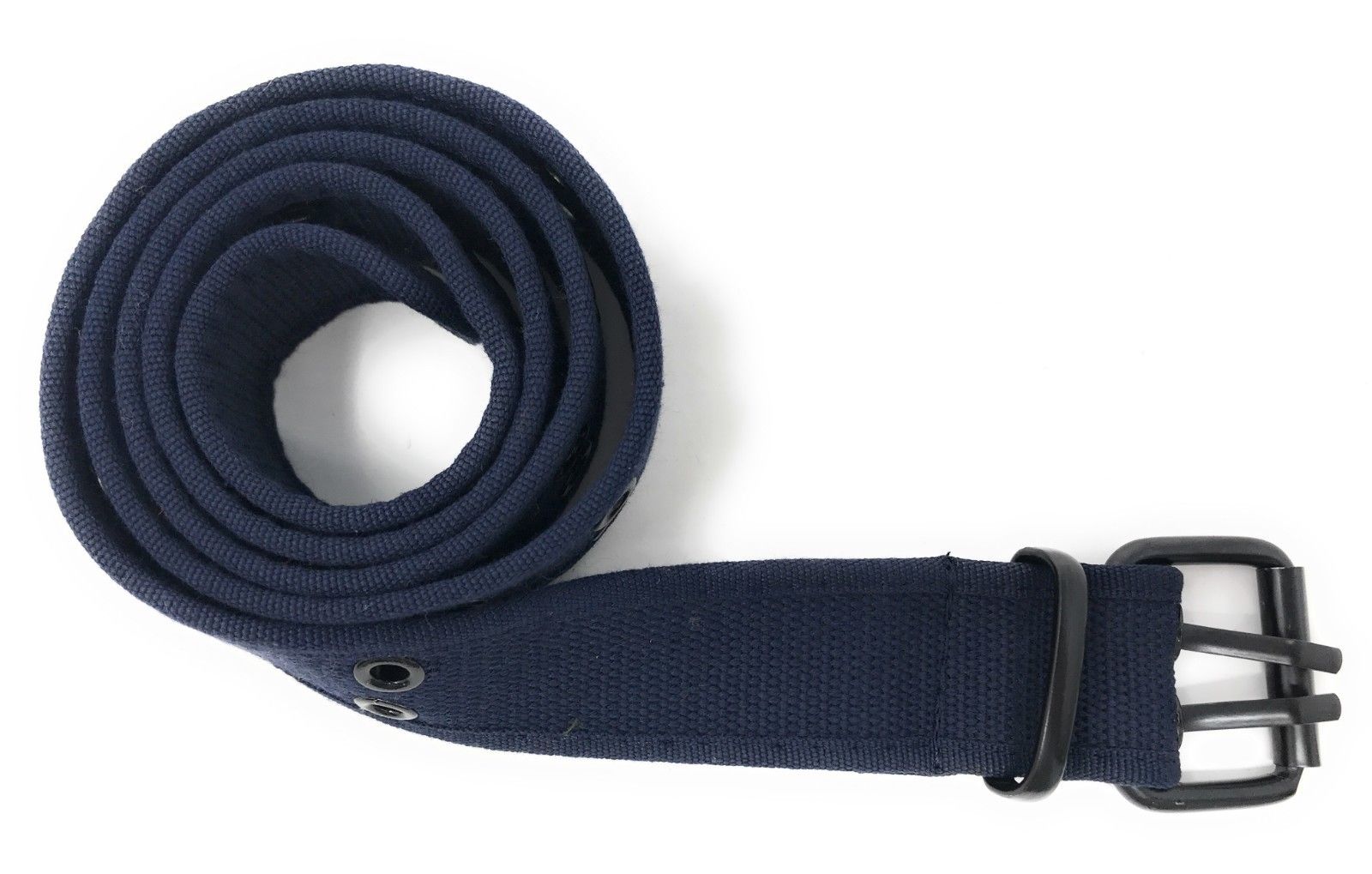 Casaba Canvas Belts Double Row 2 Holes Grommet Fabric Military Mens Women Unisex-Black-Small (30"- 32")-