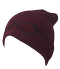 Casaba Warm Winter Beanies Glasses Embroidery Toboggans Caps Hats for Men Women-Burgundy-