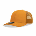 Decky 6021 Mid Prof 6Panel Poly/Cot Trucker Hats Caps Series One Solids-Orange-