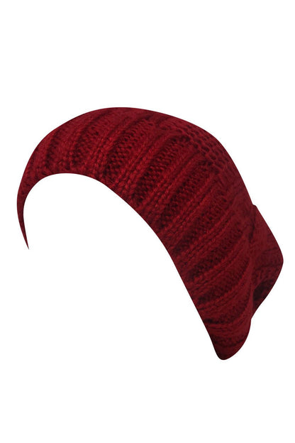 Casaba Warm Beanies Cable Knit Braided Slouch Long Hats Caps for Men Women-Black-
