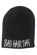 Casaba Warm Winter Beanies Bad Hair Day Embroidery Toboggan Caps Hats Men Women-Black-