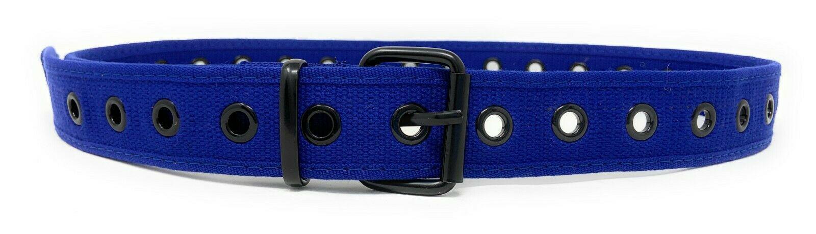 Casaba Canvas Belts Stylish 1 Hole Grommet Fabric Military Mens Women Unisex-Black-Small (30"- 32")-