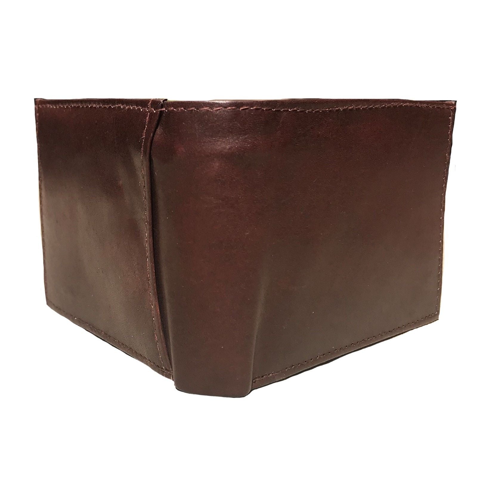 Casaba Genuine Leather Bifold Wallets Cash Slots ID Coin Key Pocket Mens Womens-Black (Double ID)-