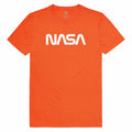 NASA Official Text Logo Cotton T-Shirts Unisex-Orange-S-