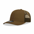 Decky 6021 Mid Prof 6Panel Poly/Cot Trucker Hats Caps Series One Solids-Brown-