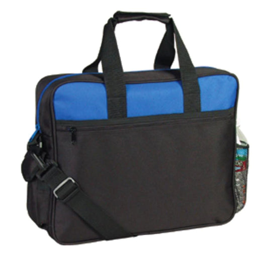Portfolio Business Work Organizer Bags Documents Case Zippered Compartments 16inch-Black/Royal-