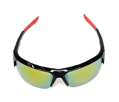 Polarized Half Frame Sunglasses Sports Warrior Style Driving Motorcycle Fishing-Mirror / Red (frame)-