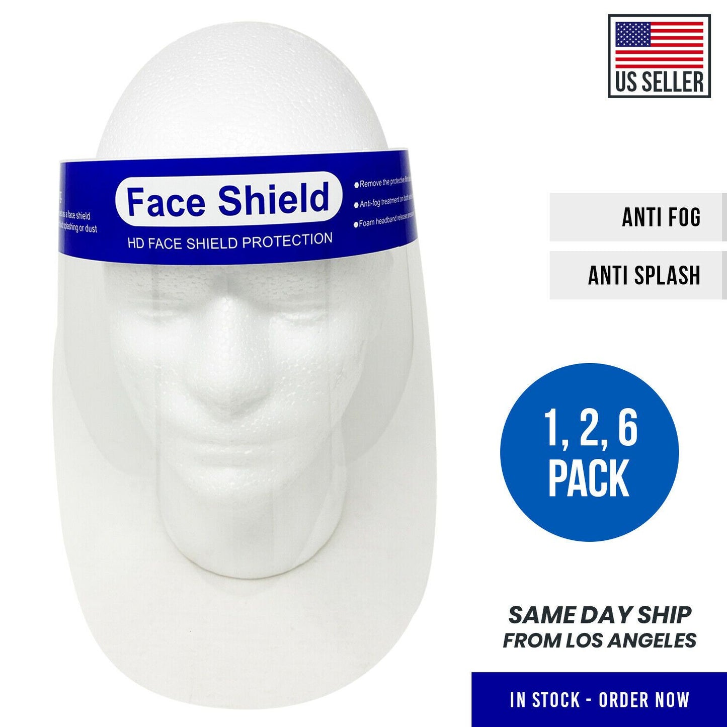 Safety Face Shield Mask Reusable Washable Protection Cover Anti Fog Anti-Splash-1 Piece-
