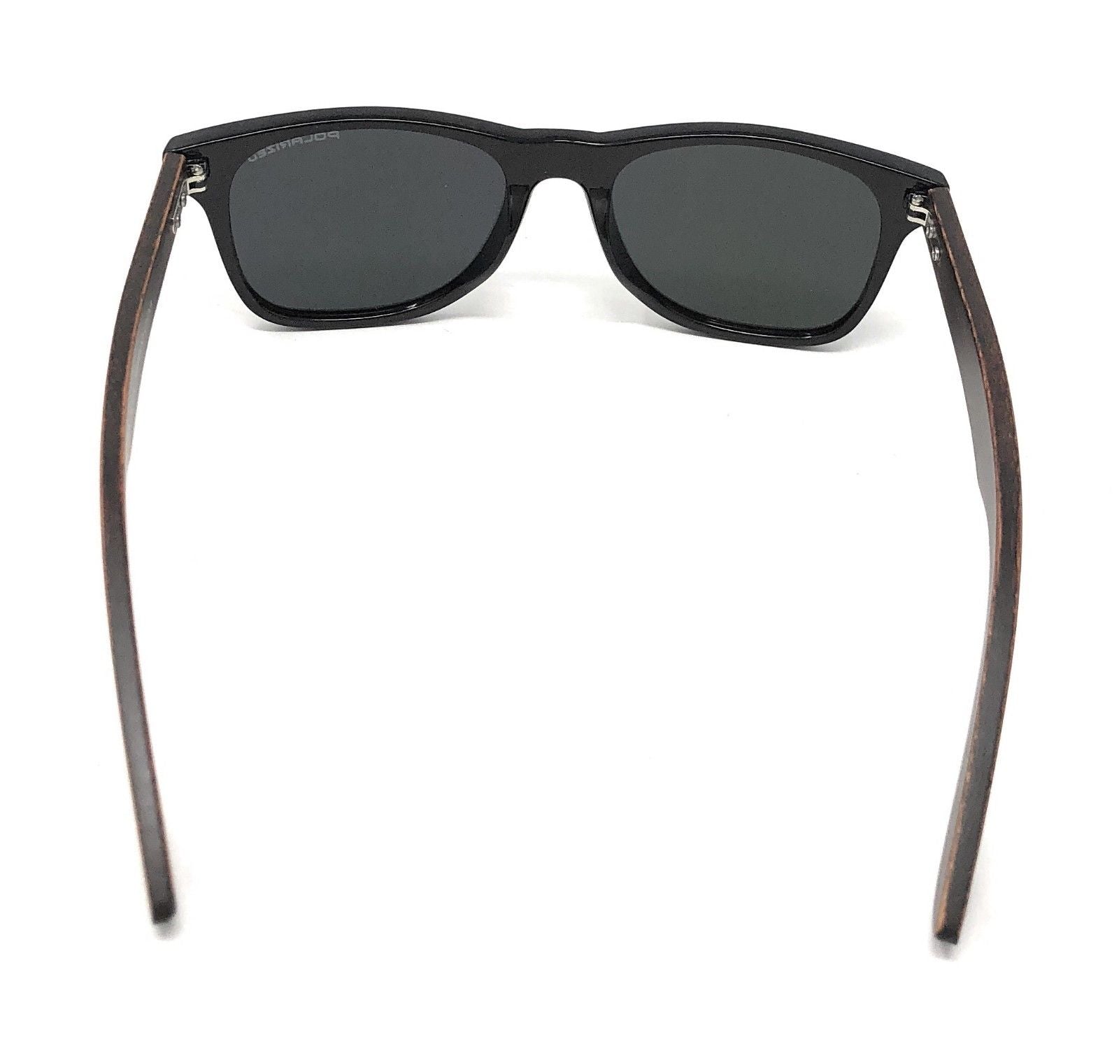 Polarized Sunglasses Classic Way Bamboo Mirror Mens Womens Teens-Black (lens) Black (frame)-