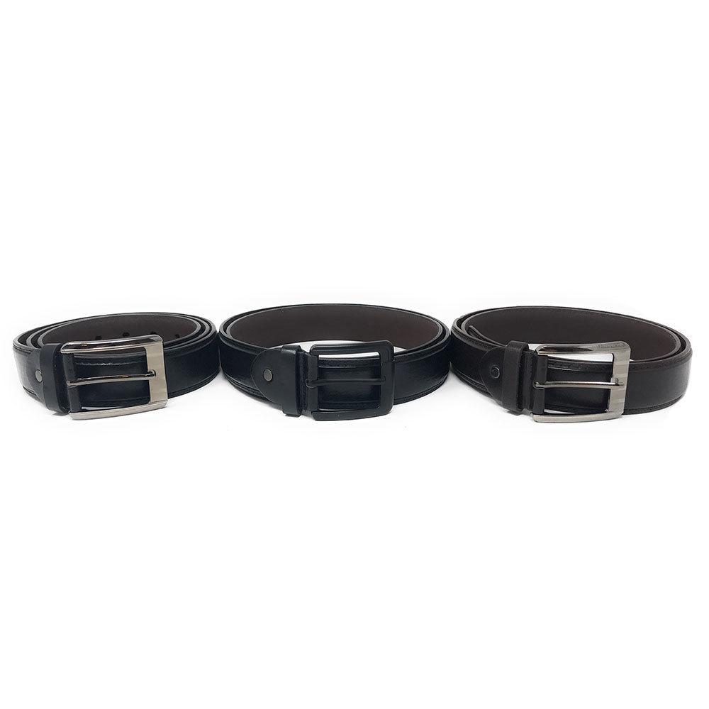 Casaba Italian Style Genuine Leather Mens Waist Buckle Belts 1.5 Inch Width-Black-Small (30"-32")-
