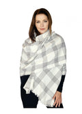 Casaba Womens Warm Winter Scarves Scarf Wraps Shawls Blankets Triangle Plaid-White-Blanket-Stripes-