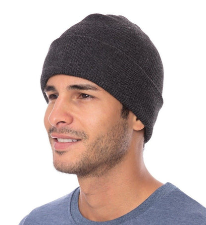 1 Dozen Casaba Warm Winter Beanies Hats Caps Men Women Toboggan Cuffed Knit Ski-Black-