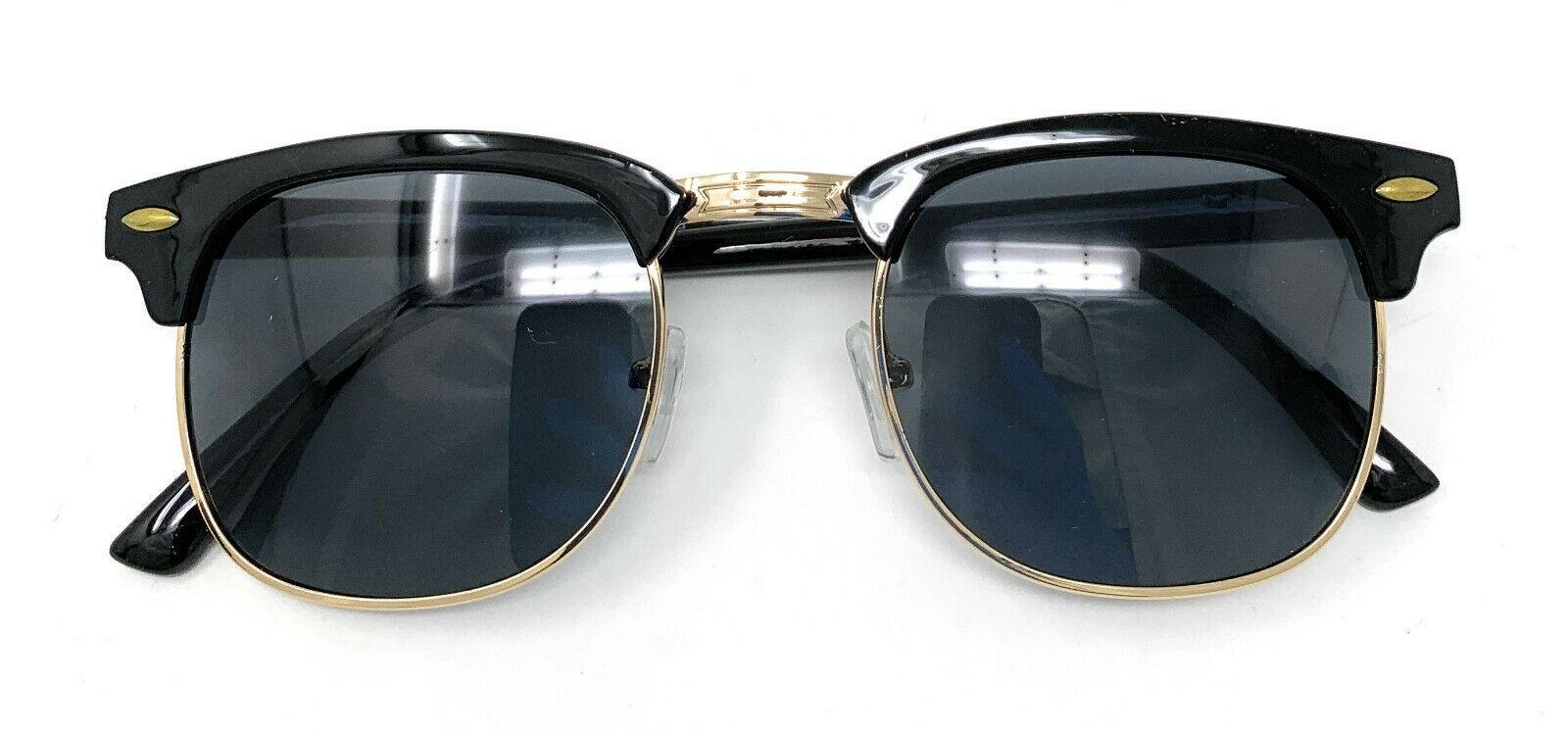 Classic Club Sunglasses Black Lens Black Gold Tortoise Mens Womens UV Protection-Black/Silver (RAY 125)-