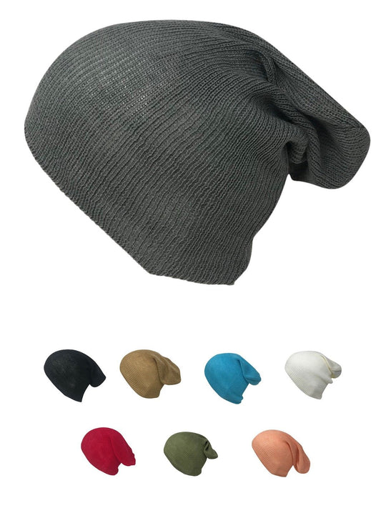 Casaba Stylish Long Slouch Beanies for Men Women 12 inch Skull Cap Toboggan Hat-Black-