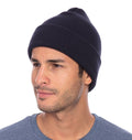 Casaba Warm Winter Beanies Hat Cap for Men Women Toboggan Cuffed Knit Slouch-Navy-
