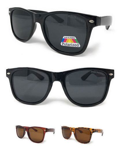 Polarized Sunglasses Classic Way Bamboo Mirror Mens Womens Teens-Black (lens) Black (frame)-