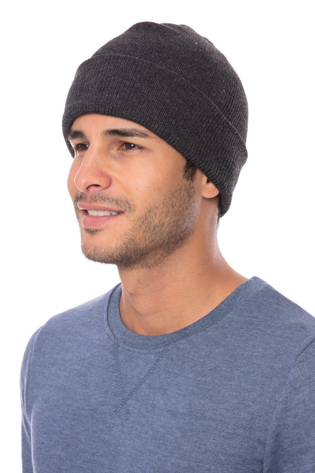 1 Dozen Casaba Warm Winter Beanies Hats Caps Men Women Toboggan Cuffed Knit Ski-Black-