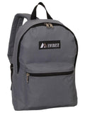 Everest Backpack Book Bag - Back to School Basic Style - Mid-Size-Gray-