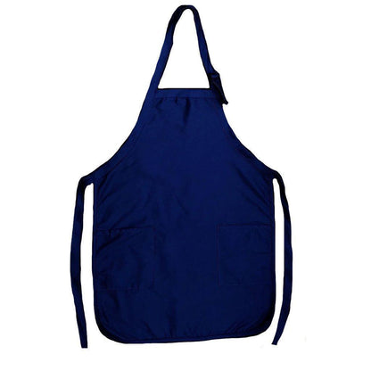 6 Pack Full Adult Size Bib Aprons With 2 Waist Pockets Plain Solid Colors Kitchen Cook Chef Waiter Crafts Garden Wholesale Bulk-NAVY-