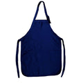 6 Pack Full Adult Size Bib Aprons With 2 Waist Pockets Plain Solid Colors Kitchen Cook Chef Waiter Crafts Garden Wholesale Bulk-NAVY-