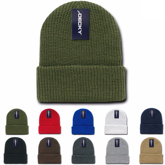 6 Pack Decky Beanies Watch Caps Hats Great Gift Set Warm Winter Wholesale Lot-