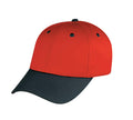 6 Panel Low Crown Cotton Twill Baseball Snap Closure Hats Caps Solid Two Tone Colors-BLACK/RED-