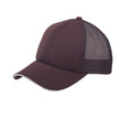 6 Panel Mesh With Sandwich Bill Solid Two Tone Baseball Caps Hats Unisex-Brown-
