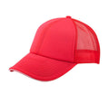 6 Panel Mesh With Sandwich Bill Solid Two Tone Baseball Caps Hats Unisex-Red-