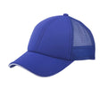6 Panel Mesh With Sandwich Bill Solid Two Tone Baseball Caps Hats Unisex-Royal-