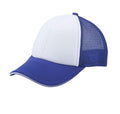 6 Panel Mesh With Sandwich Bill Solid Two Tone Baseball Caps Hats Unisex-Royal/White-