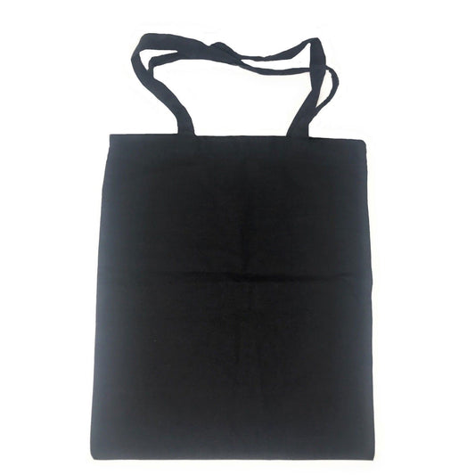 60 Lot Natural Cotton Plain Reusable Grocery Shopping Tote Bags 16inch Wholesale Bulk-Black-