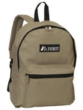 Everest Backpack Book Bag - Back to School Basic Style - Mid-Size-Khaki-