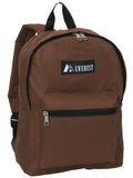 Everest Backpack Book Bag - Back to School Basic Style - Mid-Size-Brown-