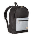 Everest Backpack Book Bag - Back to School Basic Color Block Style-Black/Gray-