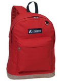 Everest Backpack Book Bag - Back to School Suede Bottom-Red-