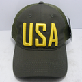 Rapid Dominance USA American Flag Text Ripstop 6 Panel Trucker Dad Caps Hats-USA-Olive-