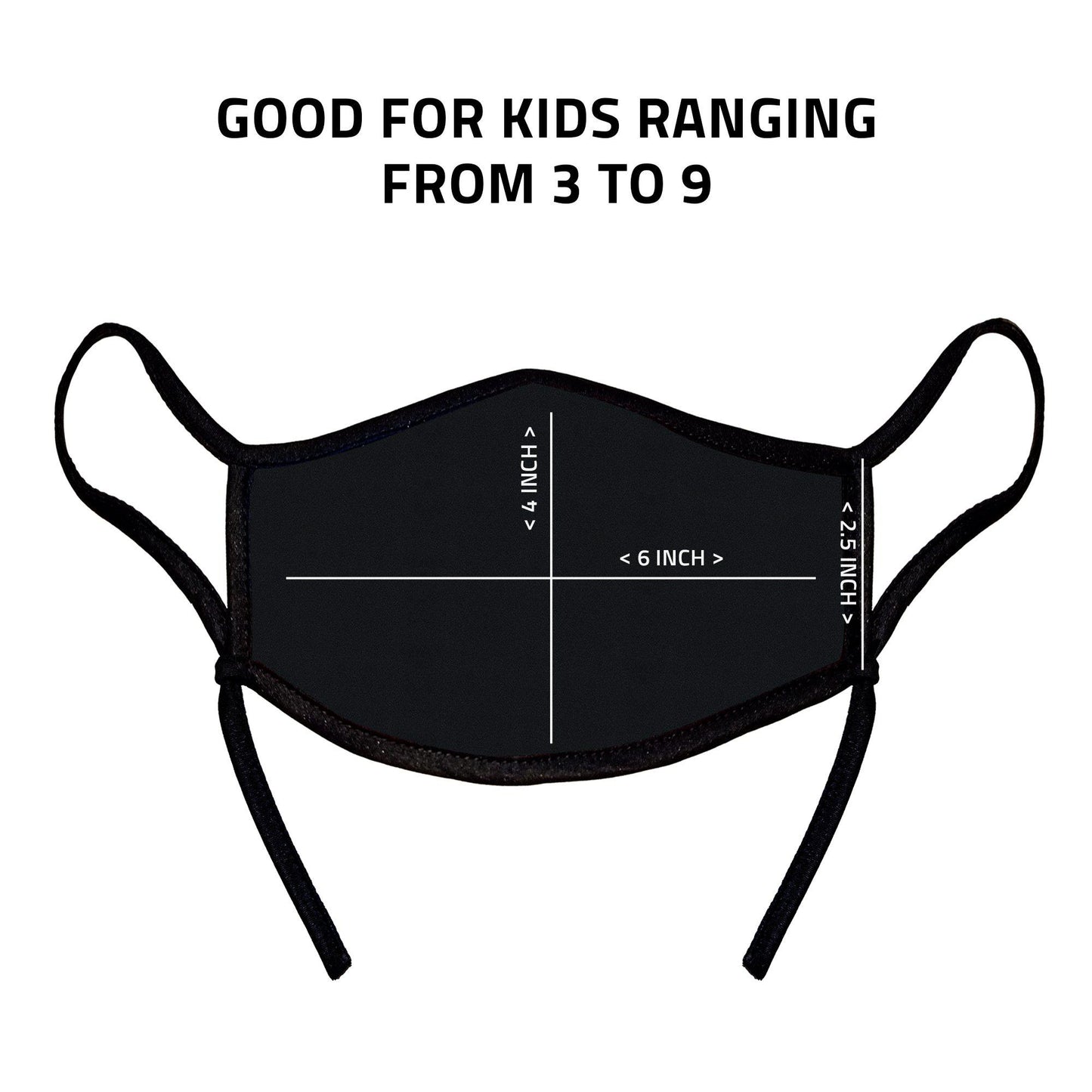 4 Pack Kids Size Face Masks Adjustable Double Layer Washable Reusable Made in USA-PACK A-