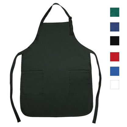 3 Pack Full Adult Size Bib Aprons With 2 Waist Pockets Plain Solid Colors Kitchen Cook Chef Waiter Crafts Garden Wholesale Lot Bulk-ASSORTED COLORS-