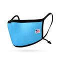 Made in USA Face Mask Adjustable Ear Filter Pocket Washable Reusable Double Layer Masks Cotton Cloth Blend-Aqua Blue-