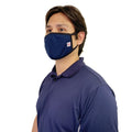 Made in USA Face Masks Mouth Nose Washable Reusable Double Layer Mask Cotton Cloth Blend-Navy-
