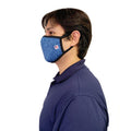 Made in USA Face Masks Mouth Nose Washable Reusable Double Layer Mask Cotton Cloth Blend-Heather Blue/Black-
