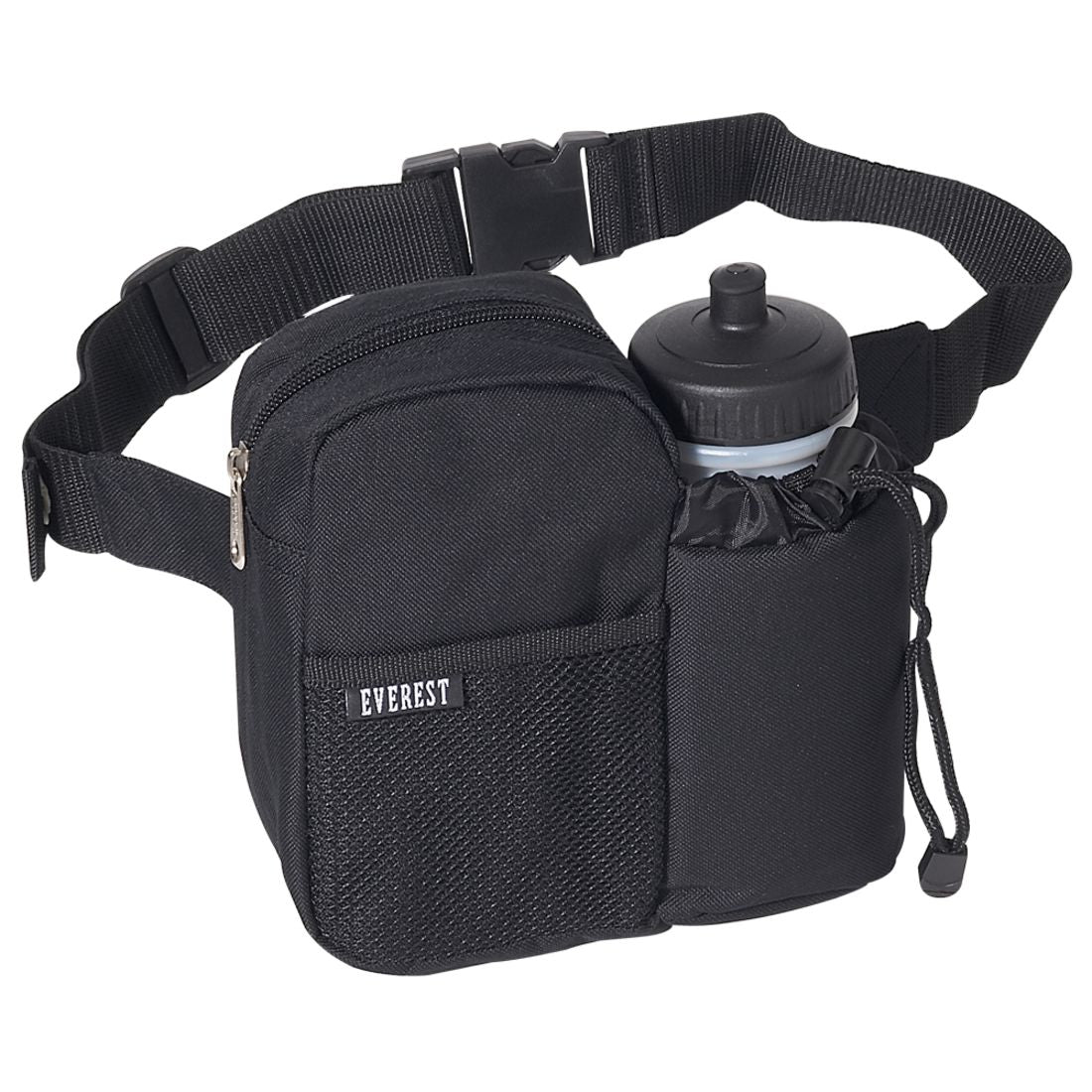 Everest Insulated Zippered Waist Bottle Pouch Fanny Pack-Black-