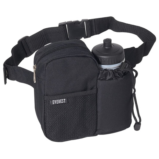 Everest Insulated Zippered Waist Bottle Pouch Fanny Pack-Black-