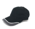 Racing Sandwich 6 Panel Low Crown Baseball Hats Caps Two Tone Brushed Cotton-Black/Dark Gray-