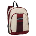 Everest Backpack with Front & Side Pockets-Beige/Burgundy-