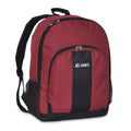 Everest Backpack with Front & Side Pockets-Burgundy/Black-