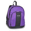 Everest Backpack with Front & Side Pockets-Dark Purple/Black-